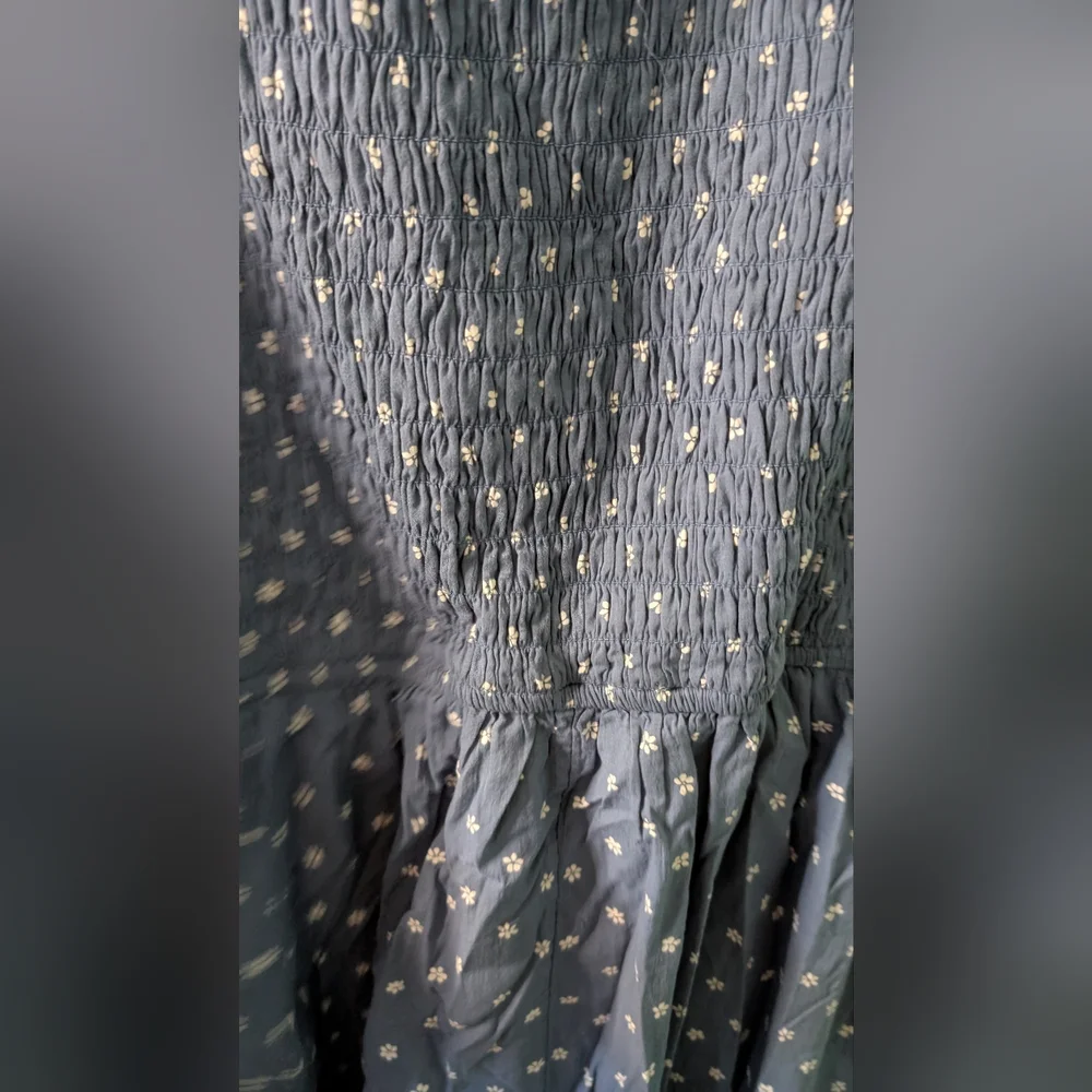 American Eagle Blue Floral, Tie Front, Short Sleeve mini dress sz XL NWT - Picture 6 of 8